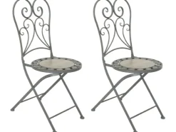 Acamp Gartenset Provence 2 Stühle Grau-Beige meliert für den Außenbereich