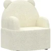 AIYAPLAY Kindersessel mit Weichem Teddyfleece Bärenform Beige