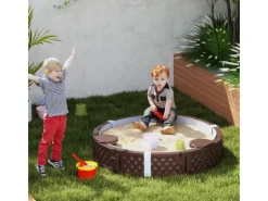 AIYAPLAY Sandkasten 120 x 120 cm Imprägniert Kinder Sandbox mit Sitzbänken* Sitzbänke