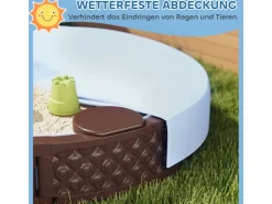 AIYAPLAY Sandkasten 120 x 120 cm Imprägniert Kinder Sandbox mit Sitzbänken* Sitzbänke
