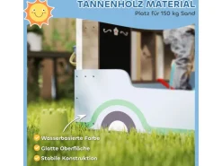 AIYAPLAY Sandkasten mit Abdeckung Imprägniert Kinder Sandbox mit Sitzbänken