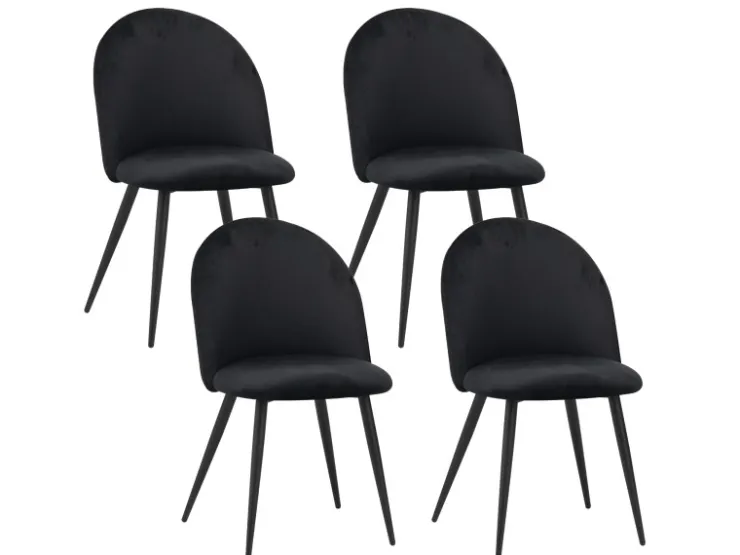 Albatros Esszimmerstuhl CAPO Samt 4er Set Schwarz