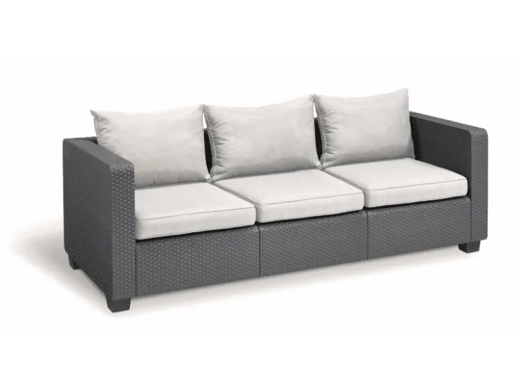 Allibert Salta 3-Sitzer Loungeset 3-teilig mit Hocker und Tisch