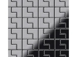 ALLOY Mosaik Fliese Massiv Metall Edelstahl Hochglänzend Grau 1,6mm Stark Kink-s-s-m 1 Paket mit 10 Matten 0,93 m2 Grau* Mosaik