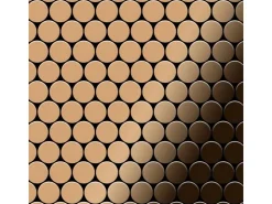 ALLOY Mosaik Fliese Massiv Metall Titan Hochglänzend Kupfer 1,6mm Stark Dome-ti-am 1 Paket mit 10 Matten 0,73 m2 Kupfer* Mosaik