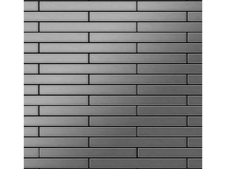 ALLOY Mosaik Fliese Massiv Metall Edelstahl Marine Gebürstet Grau 1,6mm Avenue-s-s-mb 1 Paket mit 10 Matten 0,74 m2 Grau* Mosaik