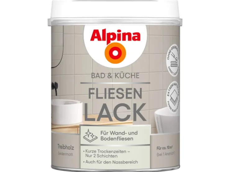 Alpina Fliesen-Lack Bad & Küche 2 Komponenten Seidenmatt 750 ml* Speziallacke|Mosaik
