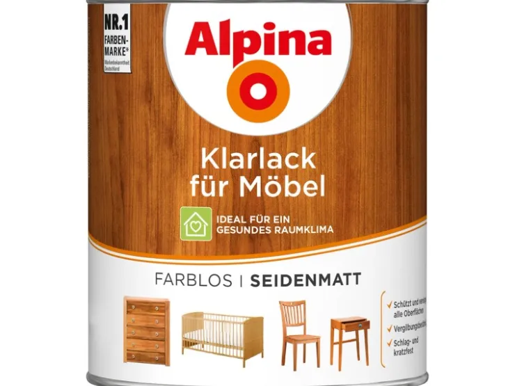 Alpina Klarlack für Möbel Transparent seidenmatt 750 ml* Grundierung