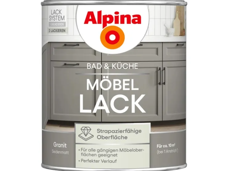 Alpina Möbel-Lack Bad & Küche Seidenmatt 750 ml