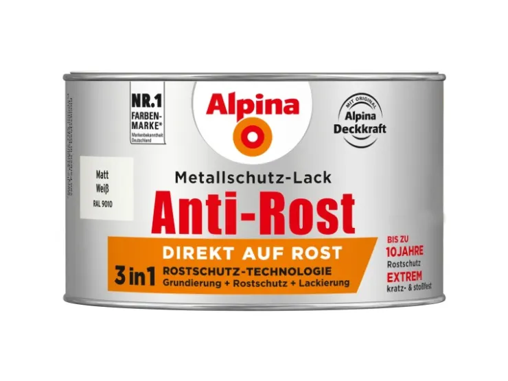 Alpina Metallschutz-Lack Anti-Rost matt 300 ml* Speziallacke