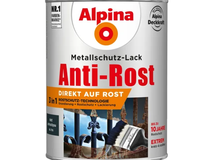 Alpina Metallschutz-Lack Anti-Rost matt 2,5 l* Speziallacke