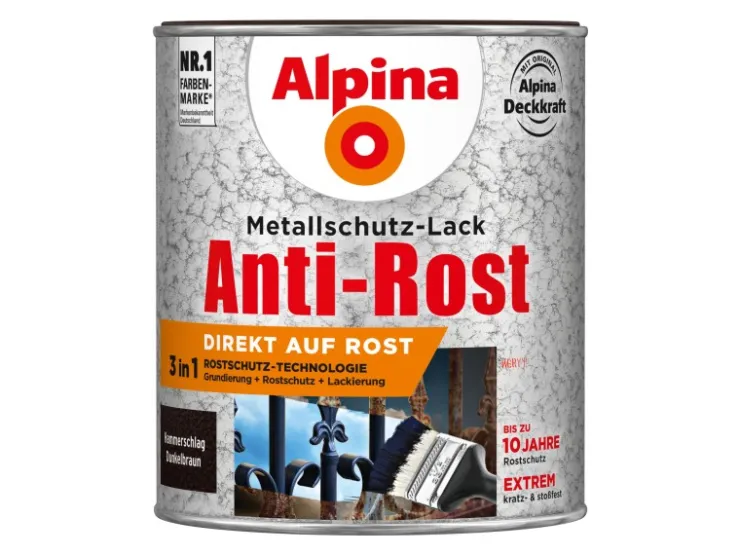 Alpina Metallschutz-Lack Anti-Rost Hammerschlag 750 ml* Speziallacke
