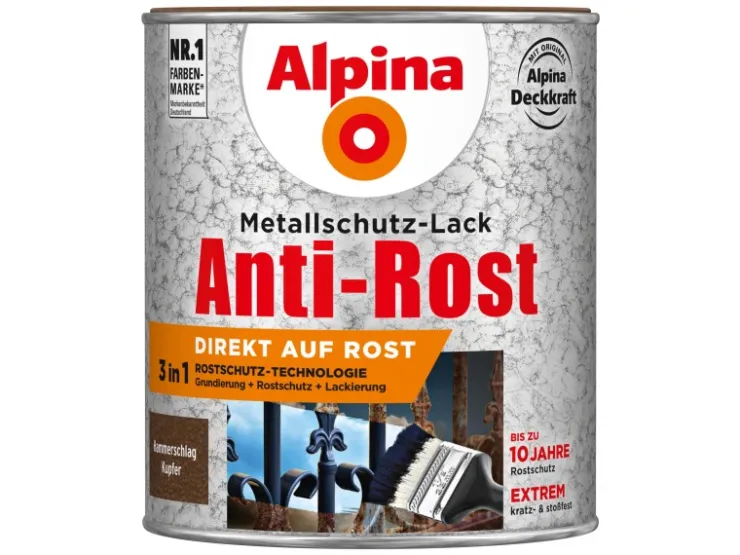 Alpina Metallschutz-Lack Anti-Rost Hammerschlag 750 ml* Speziallacke