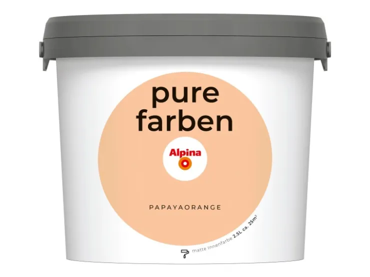 Alpina Wandfarbe Pure Farben Papayaorange 2,5 l