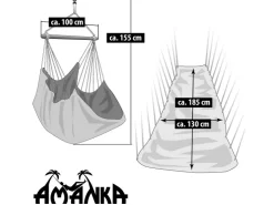 AMANKA Hängesessel bis zu 150 kg Belastbar 185 x 130 cm