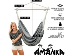 AMANKA XXL-Hängesessel bis 150 kg Belastbar 185 x 130 cm* Sessel