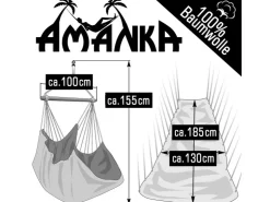AMANKA XXL-Hängesessel bis 150 kg Belastbar 185 x 130 cm