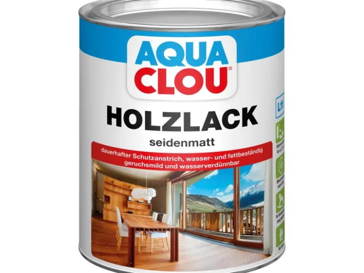 CLOU Aqua Holzlack Transparent seidenmatt 750 ml