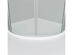Aquabatos Runddusche 90 x 90 x 195 cm Duschkabine Duschwand Viertelkreis Duschabtrennung mit Eckregale Pendeltür 6 mm NANO ESG Sicherheitsgals