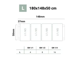 AR Shelving Lebensmittelregal Gastronorm L 180 cm x 150 cm x 50 cm* Kellerregale