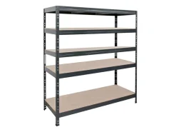AR Shelving Rivet Schwerlastregal 180 x 150 x 45 cm 5 Böden Anthrazit FSC®
