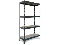 AR Shelving Rivet Schwerlastregal 180 x 90 x 60 cm 4 Böden Anthrazit FSC®* Holzregale