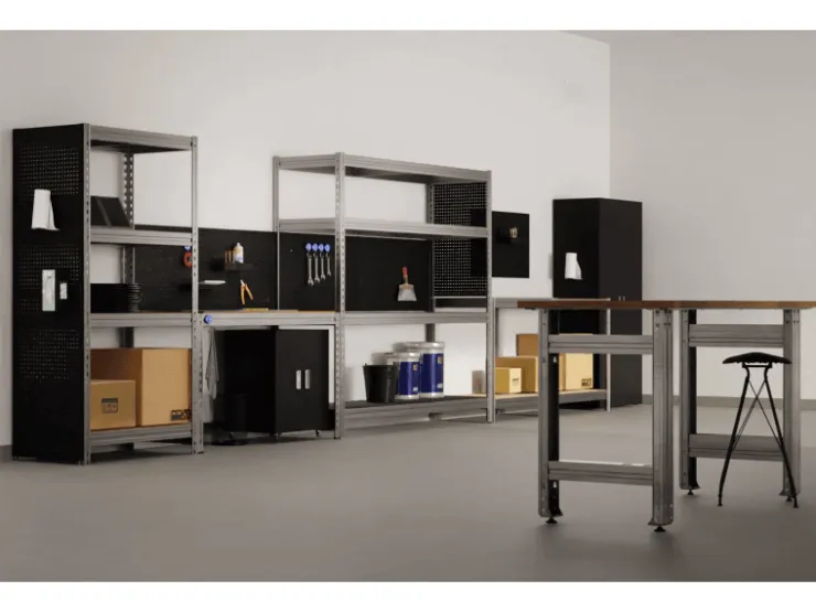 AR Shelving Schwerlast-Steckregal Bullrack Rivet Verzinkt 200 x 100 x 60 cm FSC®* Metallregale|Schwerlastregal