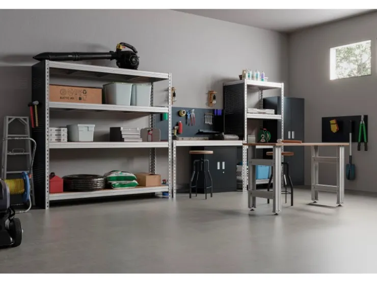 AR Shelving Schwerlast-Steckregal Bullrack Rivet Verzinkt 200 x 100 x 60 cm FSC®* Metallregale|Schwerlastregal