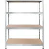 AR Shelving Schwerlast-Steckregal Rivet 180 cm x 120 cm x 45 cm 4 Böden Verzinkt