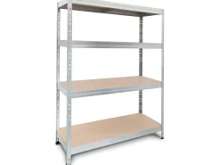 AR Shelving Schwerlast-Steckregal Rivet 180 cm x 120 cm x 45 cm 4 Böden Verzinkt