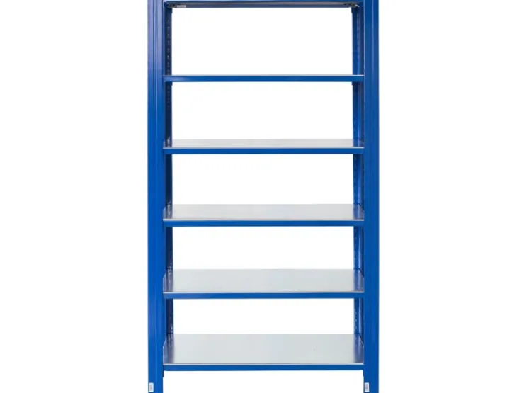 AR Shelving T Profile Steckregal Blau & Verzinkt 200x100x40 cm 6 Böden 180 kg