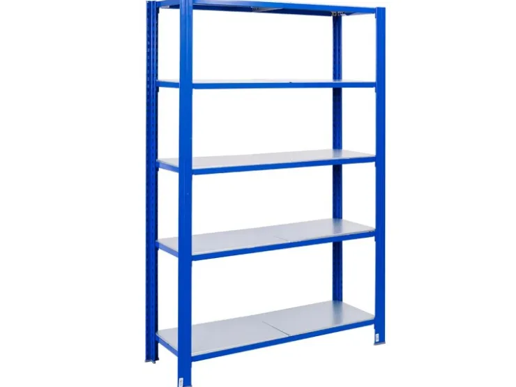 AR Shelving T Profile Steckregal Blau & Verzinkt 200x120x50 cm 5 Böden 180 kg* Büroregale