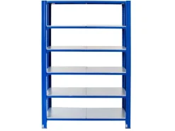 AR Shelving T Profile Steckregal Blau & Verzinkt 250x120x50 cm 6 Böden 180 kg