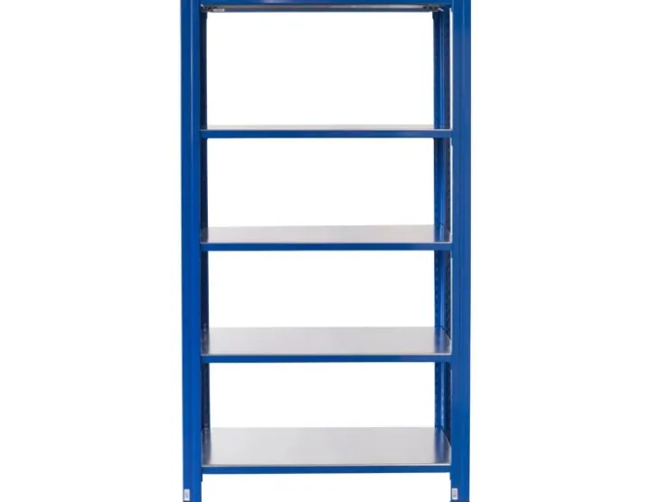 AR Shelving T Profile Steckregal Blau & Verzinkt 250 x 80 x 50 cm 5 Böden 180 kg