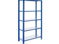 AR Shelving T Profile Steckregal Blau & Verzinkt 250 x 80 x 50 cm 5 Böden 180 kg