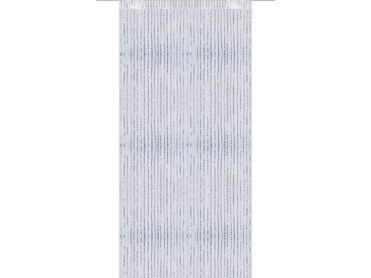 Arsvita Fadenvorhang Fadengardine Gardine Vorhang Metall-Optik 140 cm x 250 cm Stangendurchzug Weiß