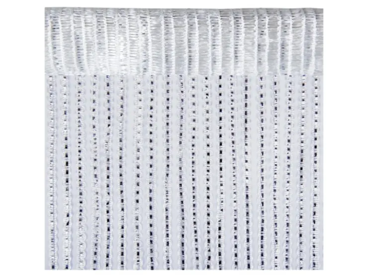 Arsvita Fadenvorhang Fadengardine Gardine Vorhang Metall-Optik 140 cm x 250 cm Stangendurchzug Weiß