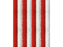 Arsvita Flauschvorhang Flauschgardine Vorhang 90 cm x 200 cm Unistreifen Rot Weiß