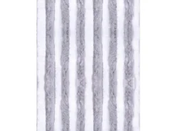 Arsvita Flauschvorhang Flauschgardine Vorhang 140 cm x 220 cm Unistreifen Hellgrau Weiß* Türvorhänge