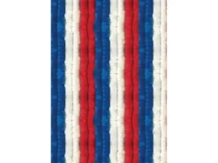 Arsvita Flauschvorhang Flauschgardine Vorhang 100 cm x 200 cm Unistreifen Rot Weiß Blau* Türvorhänge