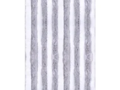 Arsvita Flauschvorhang Flauschgardine Vorhang 90 cm x 220 cm Unistreifen Hellgrau Weiß