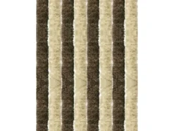 Arsvita Flauschvorhang Flauschgardine Vorhang 100 cm x 220 cm Unistreifen Beige Braun* Türvorhänge