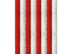 Arsvita Flauschvorhang Flauschgardine Vorhang 56 cm x 185 cm Unistreifen Rot Weiß