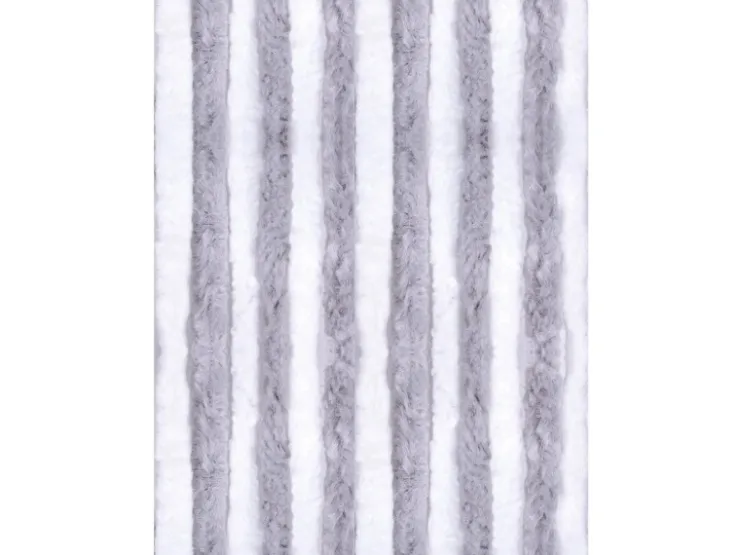Arsvita Flauschvorhang Flauschgardine Vorhang 56 cm x 185 cm Unistreifen Hellgrau Weiß