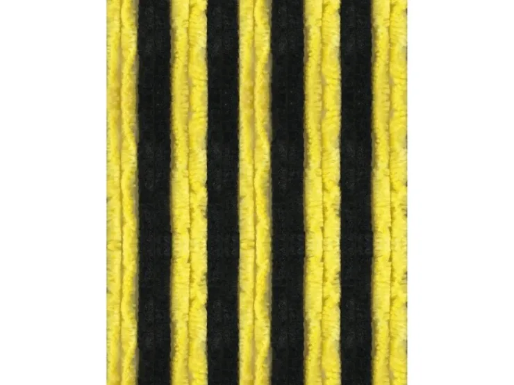 Arsvita Flauschvorhang Flauschgardine Vorhang 120 cm x 200 cm Unistreifen Schwarz Gelb