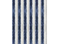 Arsvita Flauschvorhang Flauschgardine Vorhang 140 cm x 220 cm Unistreifen Dunkelblau Weiß
