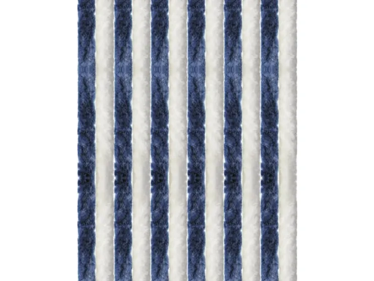 Arsvita Flauschvorhang Flauschgardine Vorhang 140 cm x 220 cm Unistreifen Dunkelblau Weiß