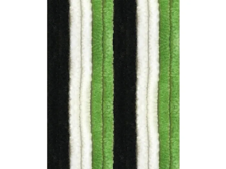 Arsvita Flauschvorhang Flauschgardine Vorhang 100 cm x 200 cm Unistreifen Schwarz Grün Weiß