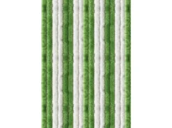 Arsvita Flauschvorhang Flauschgardine Vorhang 140 cm x 200 cm Unistreifen Grün Weiß* Türvorhänge