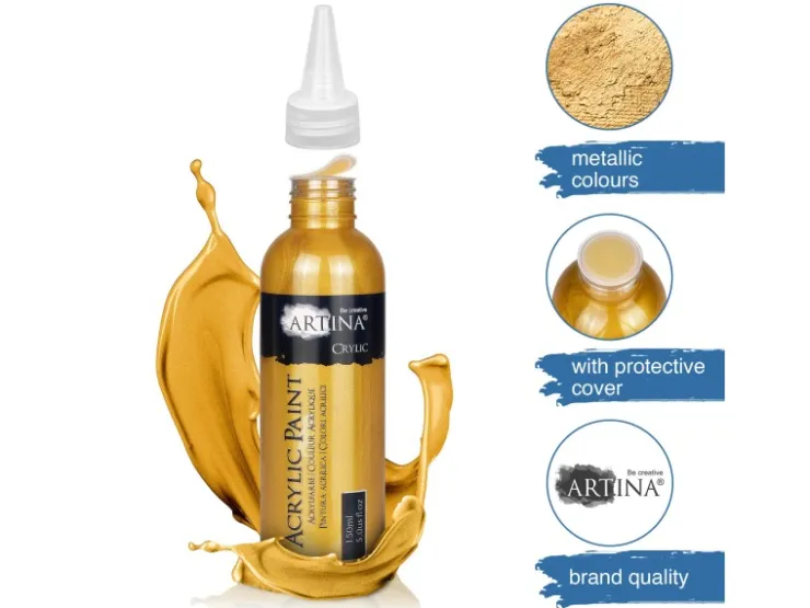 Artina Metallic Crylic Acrylfarbenset 6x150 ml* Bastelfarben